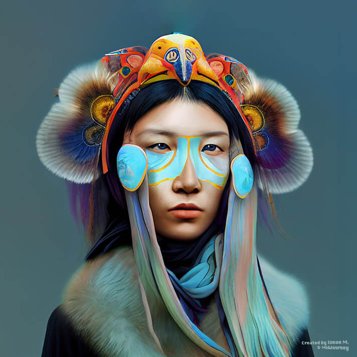 Mystic Mongolian Nomadic Woman Artwork